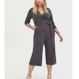 Torrid French Terry Self-tie Culotte Jumpsuit NWT